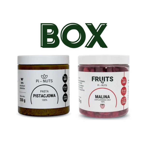 BOX 5 - Pasta pistacjowa 250g, malina lio 25g